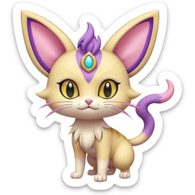  Fey Toony Meowth-Espeon-Skitty-Delcatty-Sprigatito-Purrloin-fusion-hybrid sticker
