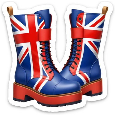 Union Jack flag platform boots sticker