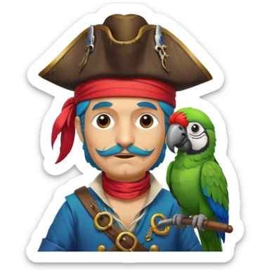 Pirates and parrot sticker