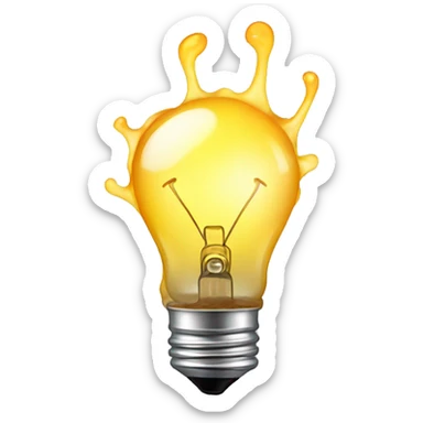 The light bulb has melted sticker