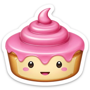 pink kawaii flan sticker