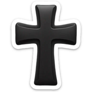 black cross on white background sticker