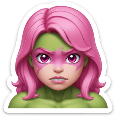 the hulk but instead of green man it’s a pink girl hulk sticker