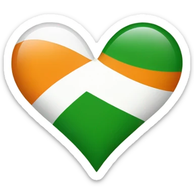 irish flag heart sticker