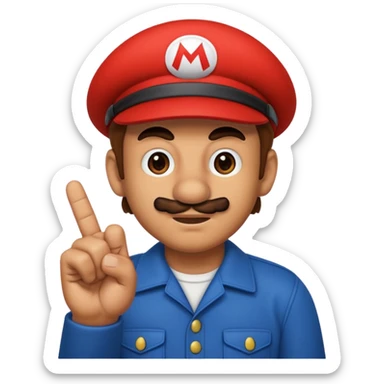 mario sacando el dedo  sticker