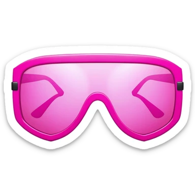 oversized bold pink shield sunglasses, maximum thickness, dramatic Y2K design sticker