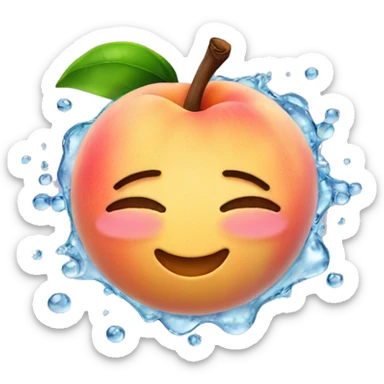 Peach with water droplets  sticker