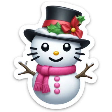Hello kitty snowman sticker