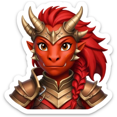 Red Dragonborn female sticker