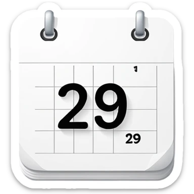 white date calendar with number 29 sticker