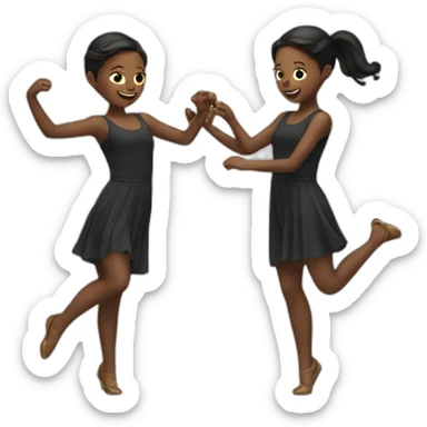 2 girls dancing sticker