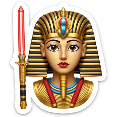 King tut with red lightsabers  sticker