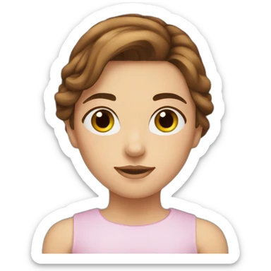 Girl-long-brown-hair-beautiful-eye-eyebrow sticker