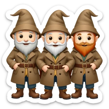 Three gnomes in a trenchcoat  sticker