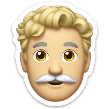 Homme allemand avec les cheveux plaqués et une moustache carré sticker
