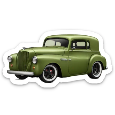 hot rods olive green  sticker