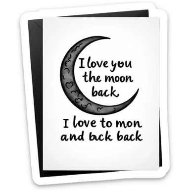 "I love you to the moon and back" exact words on a card?
 sticker