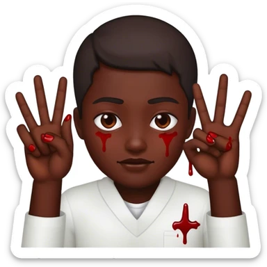 Blood gang sign sticker