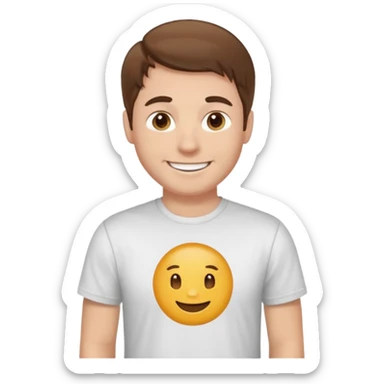 garcon blanc cheveux brun sociable qui discute avec des amis sticker