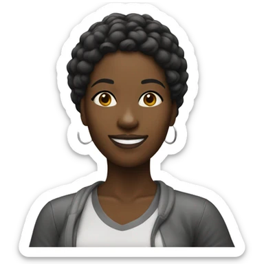 A black woman taking a selfie happy  sticker