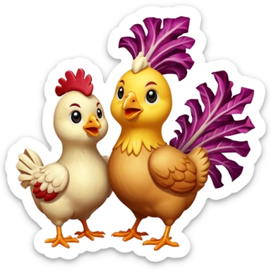 sfondo trasparente emote con polli e radicchio animati gamer sticker