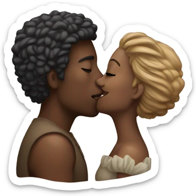 Woman and man kissing sticker