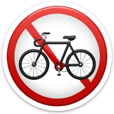 traffic sign style emoji, no cycling allowed sticker