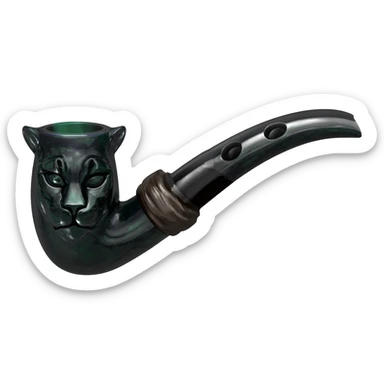 pipa chamanica con cabeza de pantera con humo sticker