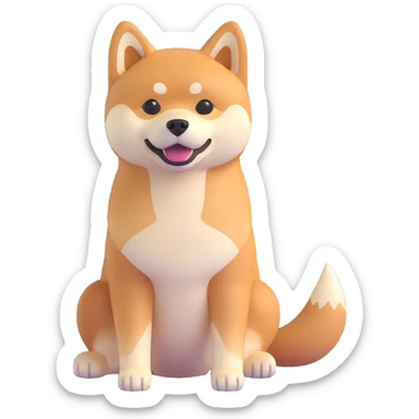 shiba inu, sitting sticker