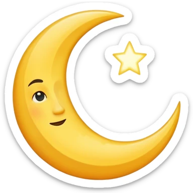half moon. sticker