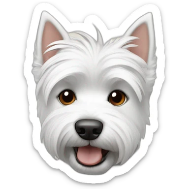 westie (dog) with airpods sticker