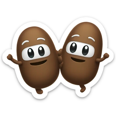 two beans holding hands  sticker