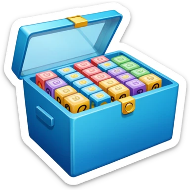 lottery transparent box with papers sticker