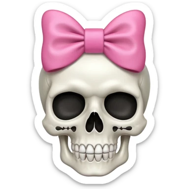 Skull with a pink bow sticker