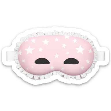 Light pink Frilly sleep mask with white stars sticker