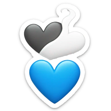  Blue heart and white hard mixed  sticker