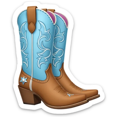 Cowgirl white boot outline sticker