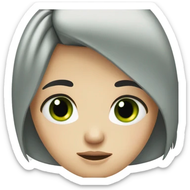 girl with black hair and green eyes crying sticker