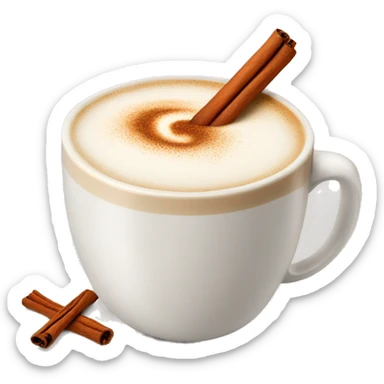 Chai latte with cinnamon stick sticker