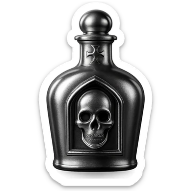 pink goth potion bottle, chrome style, shiny and gothic sticker