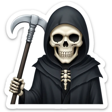 Grim reaper with scythe, skull face, death personified sticker
