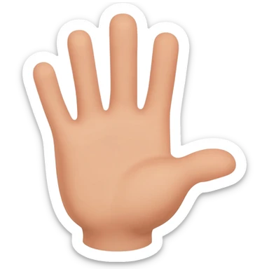 mano con 4 dedos levantados y el pulgar doblado hacia la palma sticker
