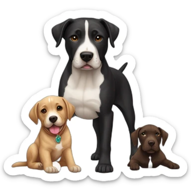 Perrito completamente negro cruce de labrador y Pitbull sticker
