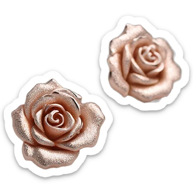 Realistic rose gold earrings sparkling sticker