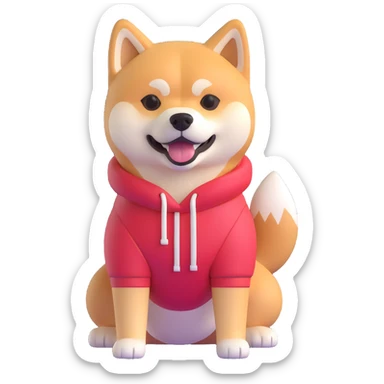 shiba inu at gym sticker