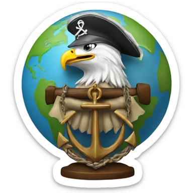 Eagle globe and anchor sticker