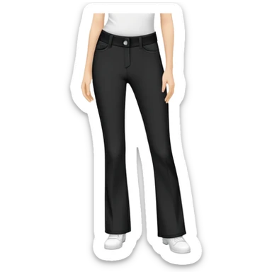 Bootcut black banding pants sticker
