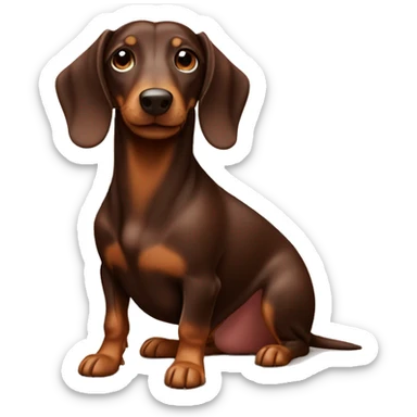 Sausage dog chocolate and tan sticker