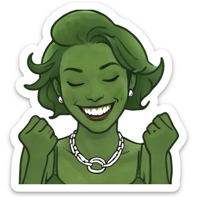 Woman hands around neck laughing sticker