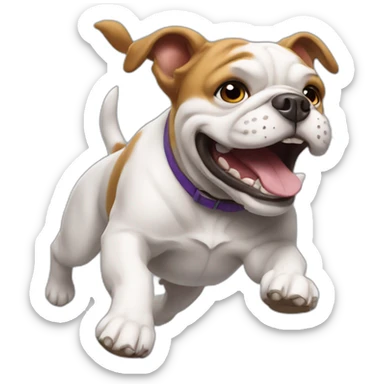happy jumping bulldog sticker